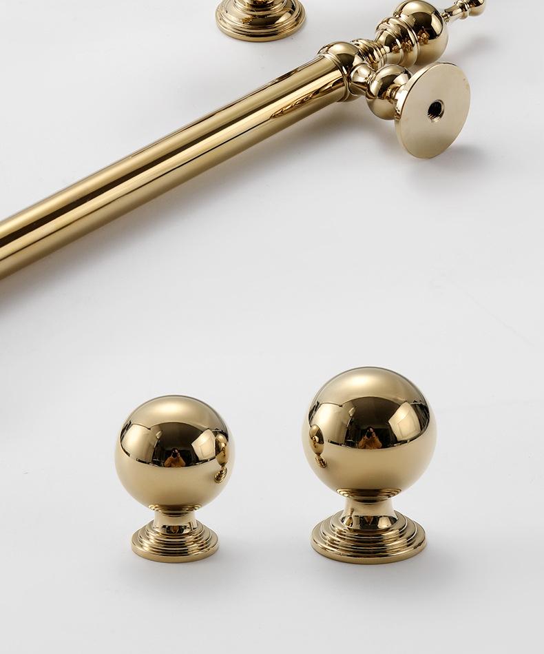 Luxury Classic Bright Gold Solid Brass Cabinet Handles Polished Baroque Style Dresser Wardrobe Kitchen Bathroom Furniture Knobs Drawer Pulls