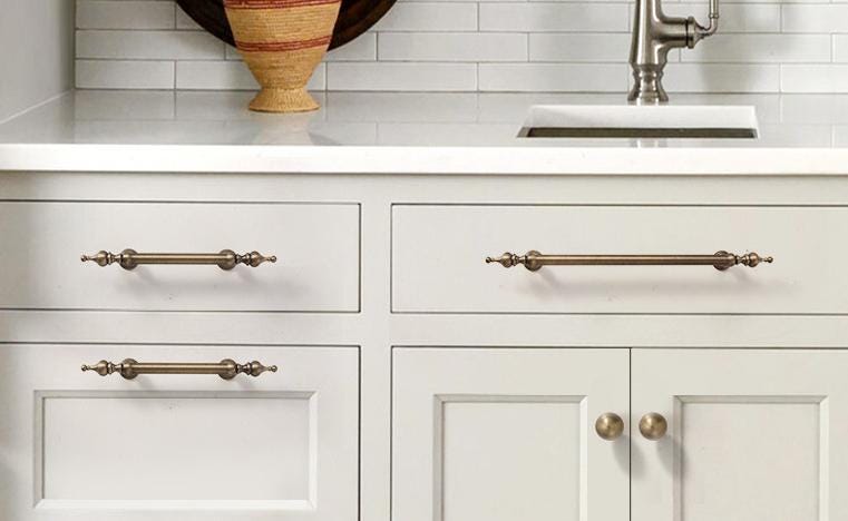 Solid Brass Round Cabinet Pulls & Knobs - Antique Bronze Finish - view 7