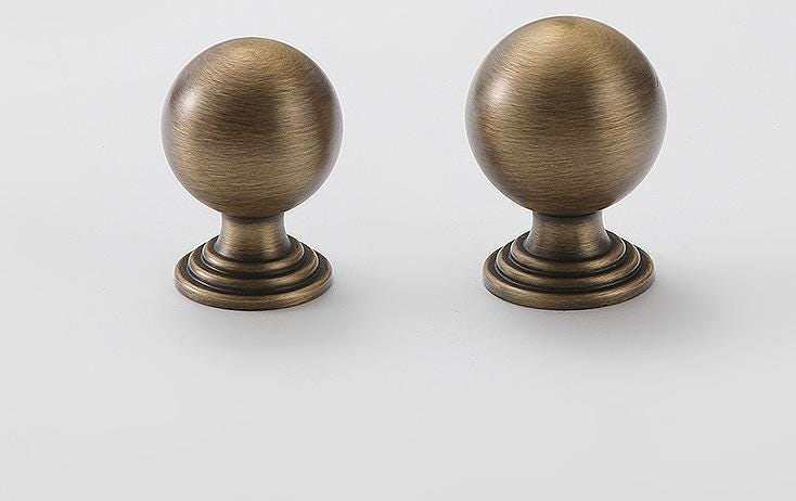 Antique Bronze Cabinet Solid Brass Handles Round Knobs Set Drawers Wardrobes Classic Vintage Style with Ornate Neoclassical Accents