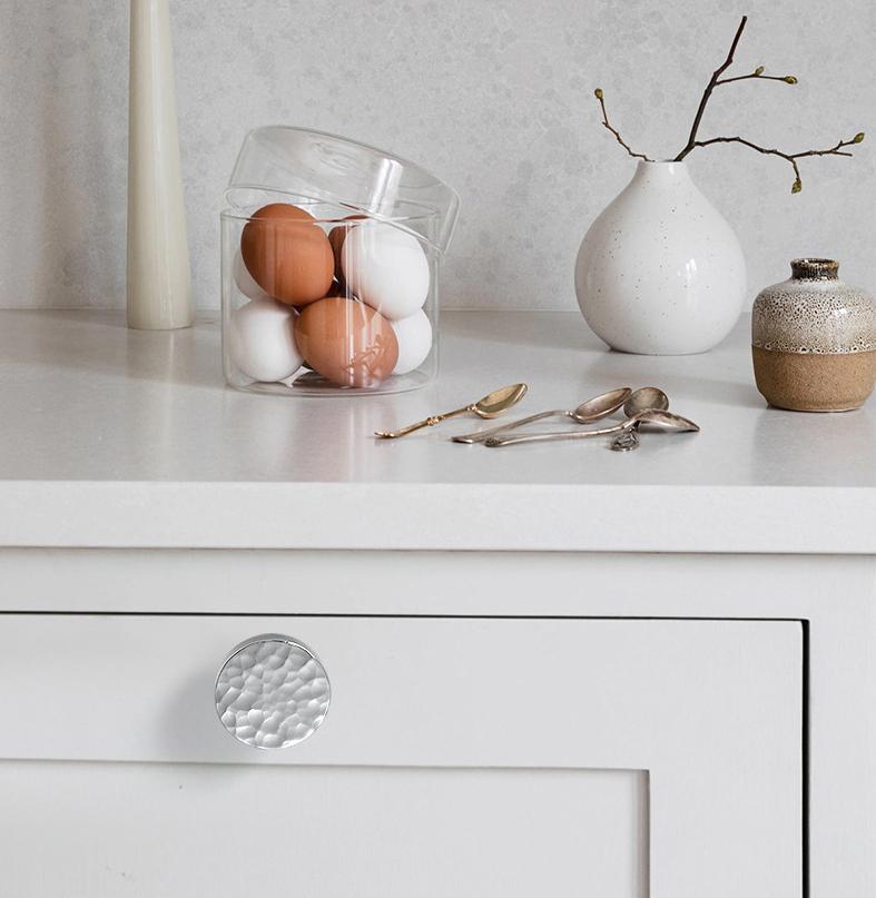 Hammered Chrome Cabinet Solid Brass Handles Knobs Set Modern Kitchen Drawer Furniture Polished Silver Loft Style With Ball And Bar Design