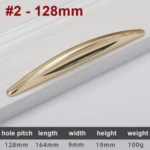 Alloy Minimalist Cabinet Pulls & Knobs - Chrome Finish for Cabinets - #1 Gold / 1pc