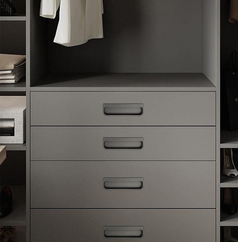 Modern Minimalist Recessed Drawer Handles Metal Cabinet Wardrobe Furniture Scandinavian Style Hidden Pulls Matte Black Green Gray Brown