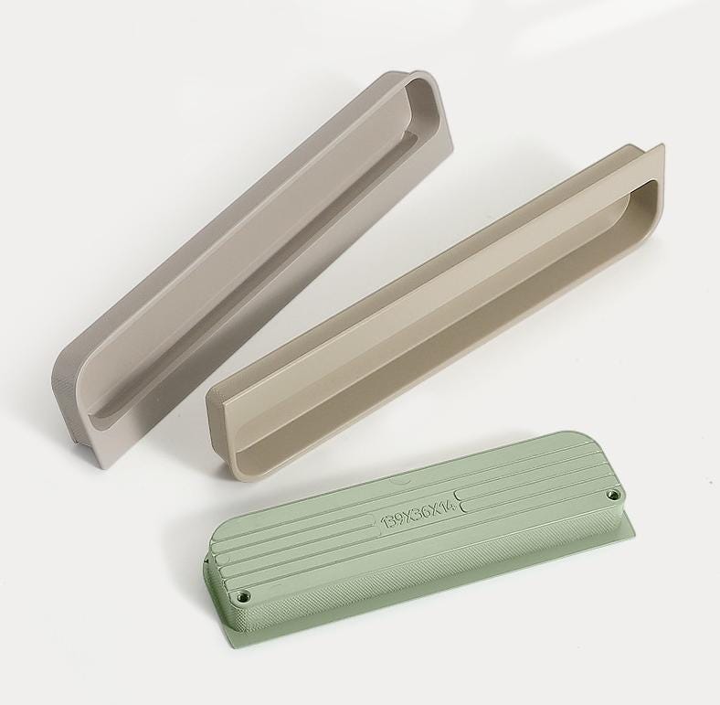 Modern Minimalist Recessed Drawer Handles Metal Cabinet Wardrobe Furniture Scandinavian Style Hidden Pulls Matte Black Green Gray Brown