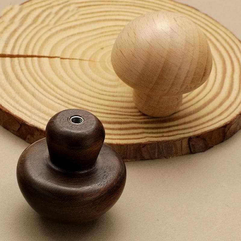 Wood Mushroom Metal Cabinet Knobs Drawers Dresser Closet Nursery Furniture Minimalist Scandinavian Style Eco Natural Handle Walnut And Beech