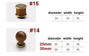 Solid Brass Wood Cabinet Pulls & Knobs - Vintage for DIY Projects - #4 25mm / 1pc