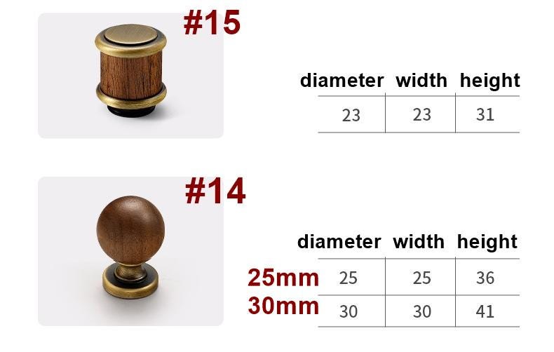 Solid Brass Wood Cabinet Pulls & Knobs - Vintage for DIY Projects - #4 25mm / 1pc