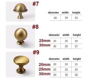 Solid Brass Wood Cabinet Pulls & Knobs - Vintage for DIY Projects - #3 25mm / 1pc
