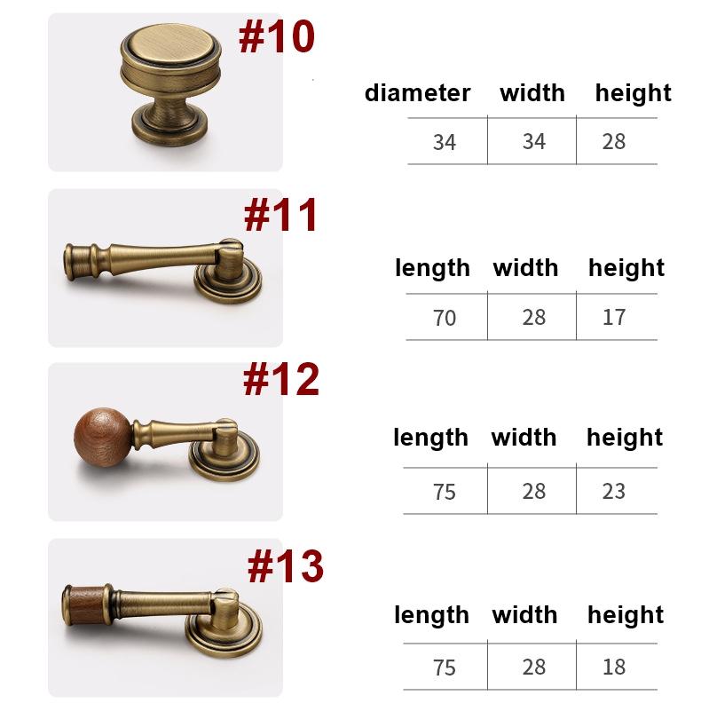 Vintage Wood Solid Brass Cabinet Handles Knobs Dresser Drawer Kitchen Wardrobe Classic Retro Rustic Loft Style Antique Furniture Pulls