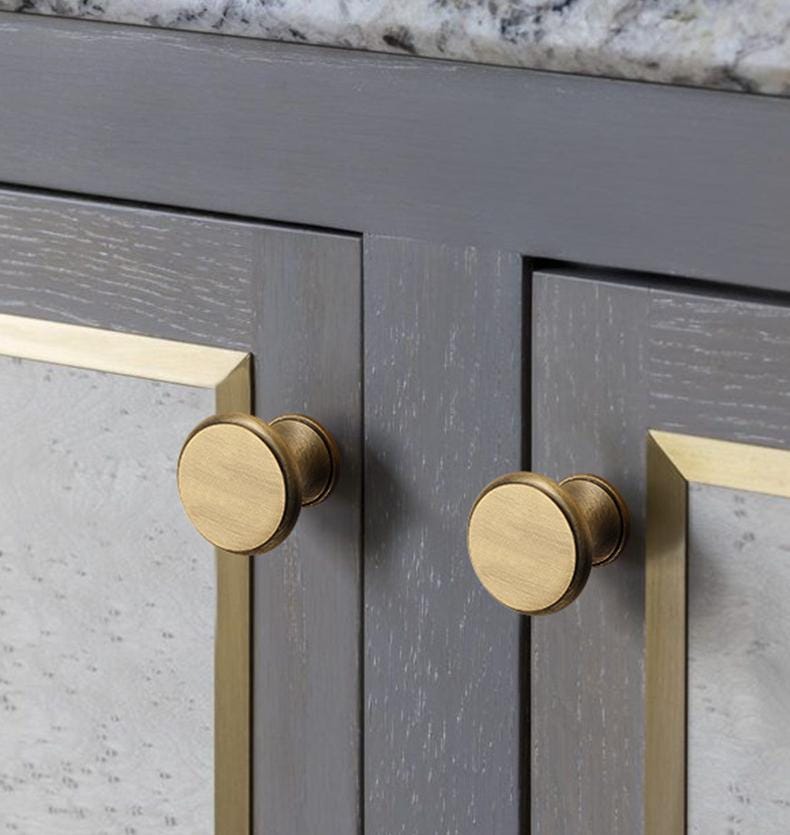 Vintage Wood Solid Brass Cabinet Handles Knobs Dresser Drawer Kitchen Wardrobe Classic Retro Rustic Loft Style Antique Furniture Pulls