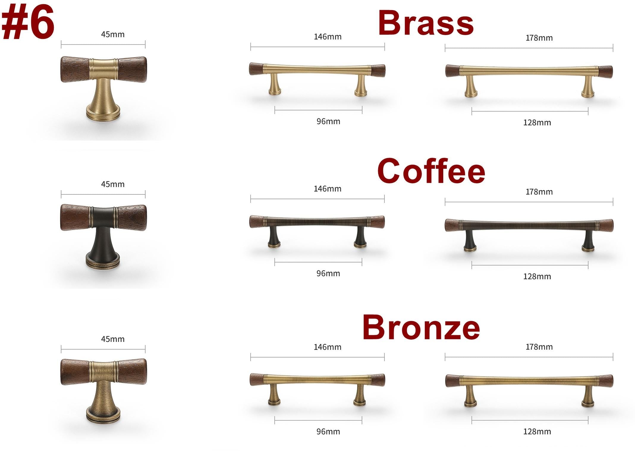 Solid Brass Wood Cabinet Pulls & Knobs - Bronze Finish for Cabinets - #3 / 1pc