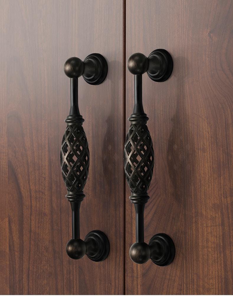Alloy Ornate Cabinet Pulls & Knobs - Antique Bronze Finish Hardware - view 5