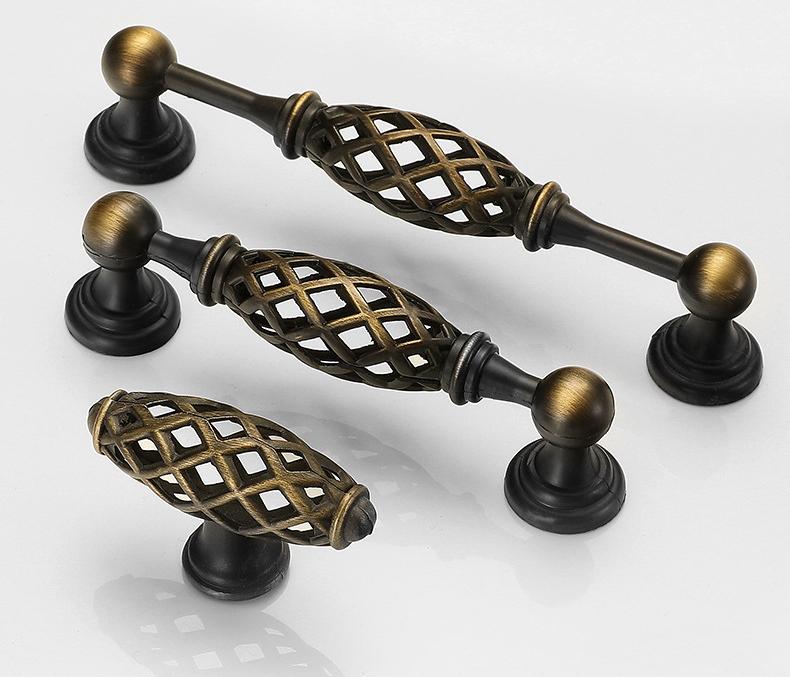 Alloy Ornate Cabinet Pulls & Knobs - Antique Bronze Finish Hardware - view 9
