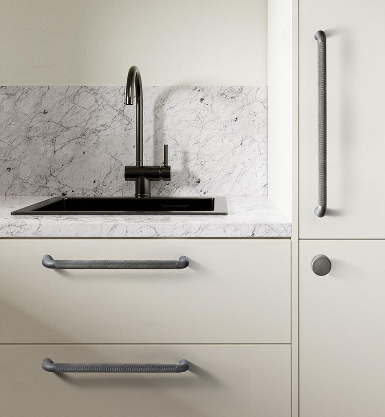 Modern Industrial Metal Cabinet Drawer Handles Knurled T Bar Pulls Kitchen Wardrobe Cupboard Minimalist Furniture Hardware Coffee Gray