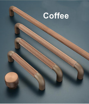 Alloy Knurled Cabinet Pulls & Knobs - Bronze Finish for Wardrobes - 192mm Gray / 1pc
