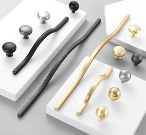Alloy Minimalist Cabinet Pulls & Knobs - Black Finish for Cabinets - #1 Black / 1pc