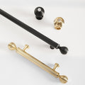 Luxury Art Deco Metal Cabinet Handles Knobs Black Crystals Polished Gold Finish Modern Classic Furniture Pulls Kitchen Bathroom Drawer
