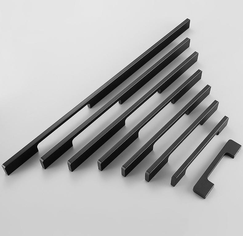 Modern Minimalist Metal Cabinet Handles Matte Black Brushed Gold Drawer Pulls Contemporary Furniture Hardware Kitchen Door Handles Sleek