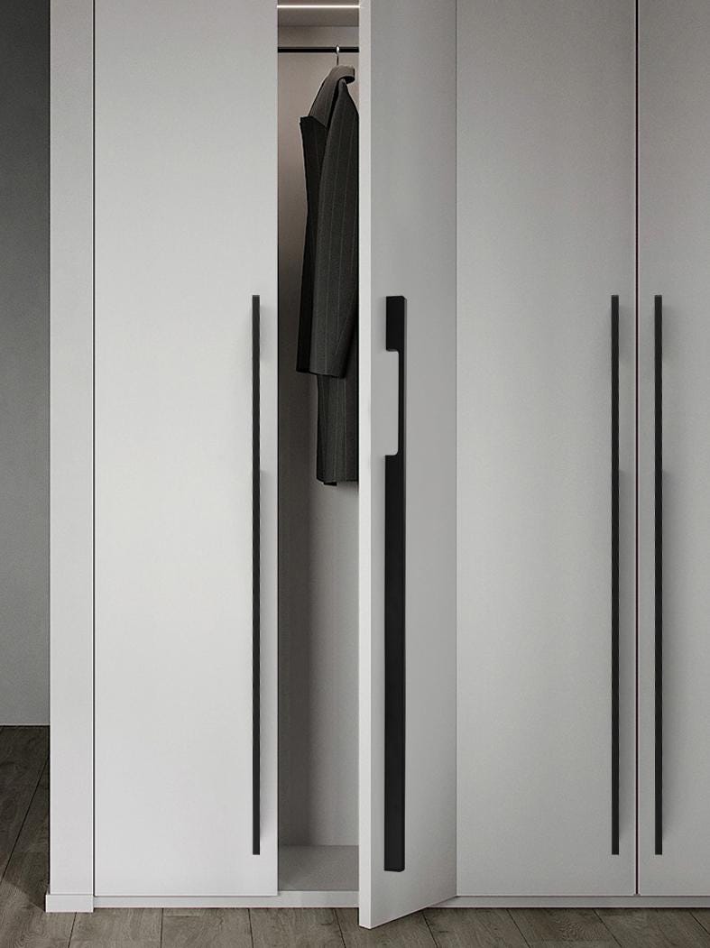 Modern Minimalist Metal Cabinet Handles Matte Black Brushed Gold Drawer Pulls Contemporary Furniture Hardware Kitchen Door Handles Sleek