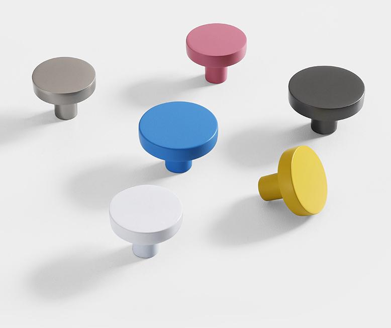 Colorful Modern Minimalist Metal Cabinet Knobs Multicolor Drawer Pulls Round Handles Kitchen Bedroom Furniture Contemporary Decor Hardware