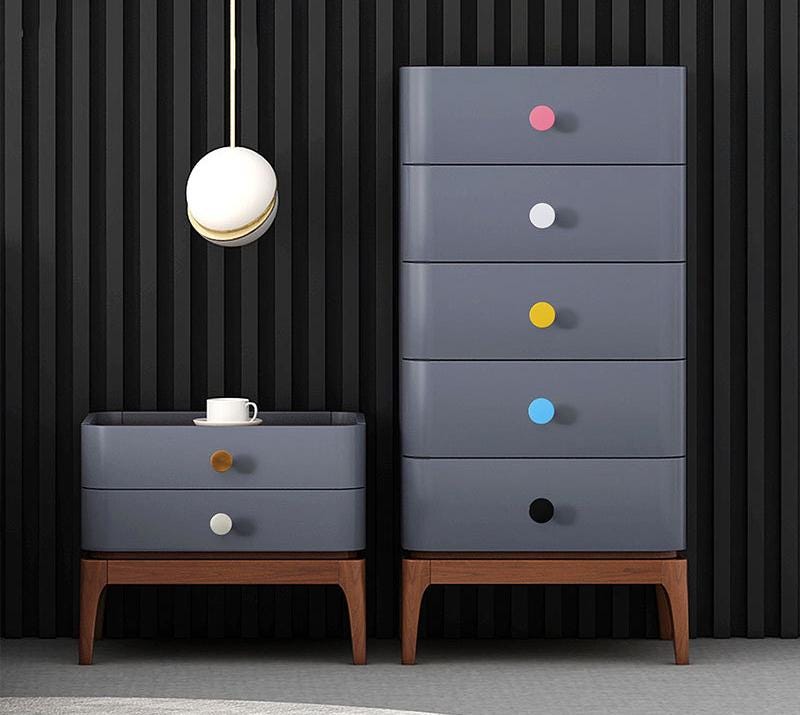 Alloy Round Cabinet Pulls & Knobs - Black Finish for DIY Projects - Yellow 35mm / 1pc