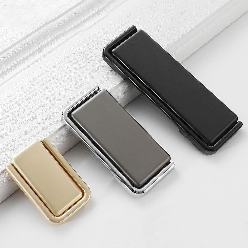 Minimalist Modern Rectangular Metal Cabinet Pulls Black Gold Silver Handles Drawer Dresser Furniture Sleek Contemporary Hardware Knobs