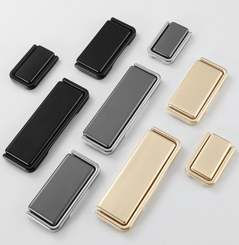 Minimalist Modern Rectangular Metal Cabinet Pulls Black Gold Silver Handles Drawer Dresser Furniture Sleek Contemporary Hardware Knobs