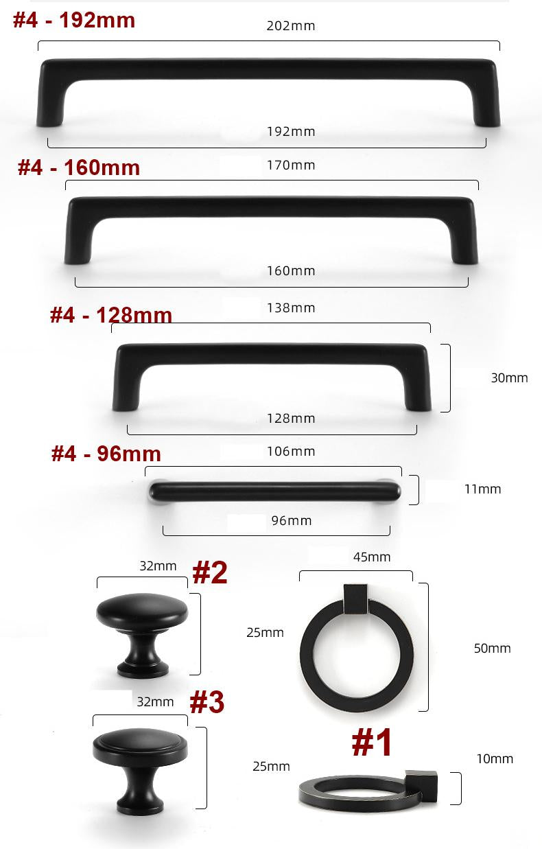 Modern Classic Solid Brass Cabinet Pulls Knobs Matte Black Antique Bronze Gold Ring Handles Dressers Drawers Kitchen Wardrobe Furniture