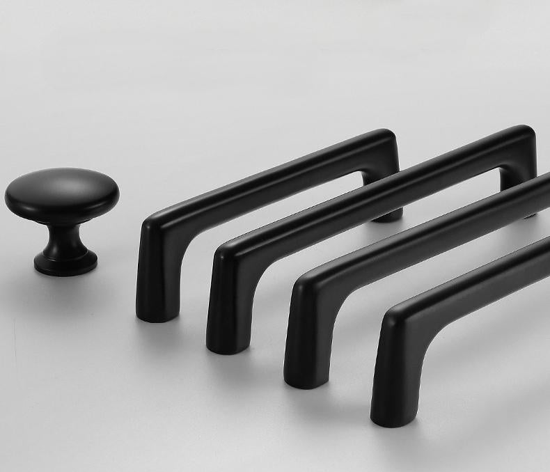 Modern Classic Solid Brass Cabinet Pulls Knobs Matte Black Antique Bronze Gold Ring Handles Dressers Drawers Kitchen Wardrobe Furniture