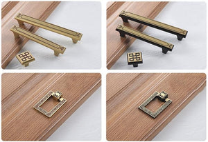 Solid Brass Square Cabinet Pulls & Knobs - Black Finish Hardware - #2 Coffee 128mm / 1pc