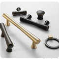 Solid Brass Mid-Century Cabinet Pulls & Knobs - Black Finish - #1 Brass / 1pc