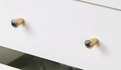 Colorful Stone Solid Brass Cabinet Knobs Modern Cone Pulls Marble Agate Inlay Eclectic Drawer Handles Kitchen Closet Vanity Furniture