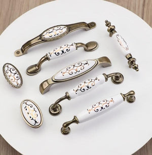 Ceramic Cabinet Pulls & Knobs - Antique Bronze Finish for Cabinets - #1 / 1pc