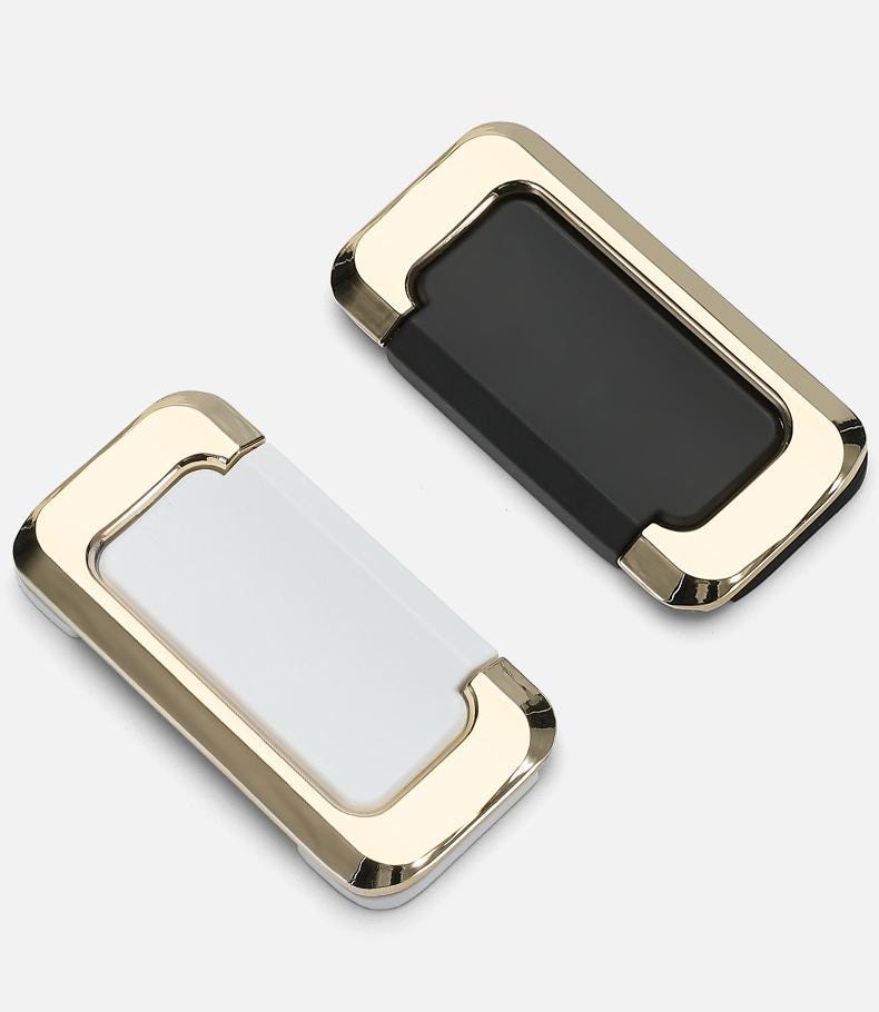 Modern Minimalist Gold Edge Metal Cabinet Handles Knobs Black White Finish Drawer Wardrobe Dresser Kitchen Furniture Luxury Hardware