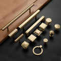 Solid Brass Square Cabinet Ring Pulls - Gold Finish for Wardrobes - #1 / 1pc