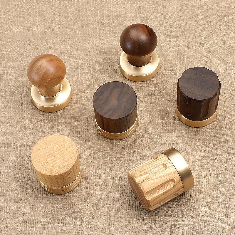 Modern Scandinavian Wood Metal Cabinet Handles Minimalist Drawer Knobs Furniture Pulls Kitchen Dresser Wardrobe Cupboard Contemporary