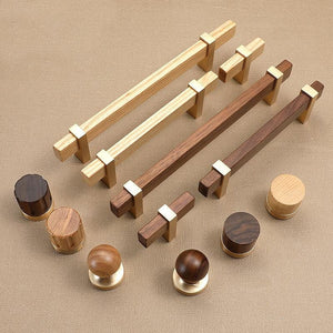 Wood Cabinet Pulls & Knobs - Minimalist Hardware for DIY Projects - #3 Walnut / 1pc