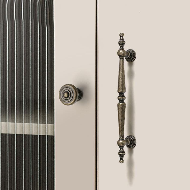 Baroque Style Metal Cabinet Handles Vintage Drawer Knobs Classic Metal Pulls Dresser Kitchen Wardrobe Furniture Bronze Silver Gold Finishes
