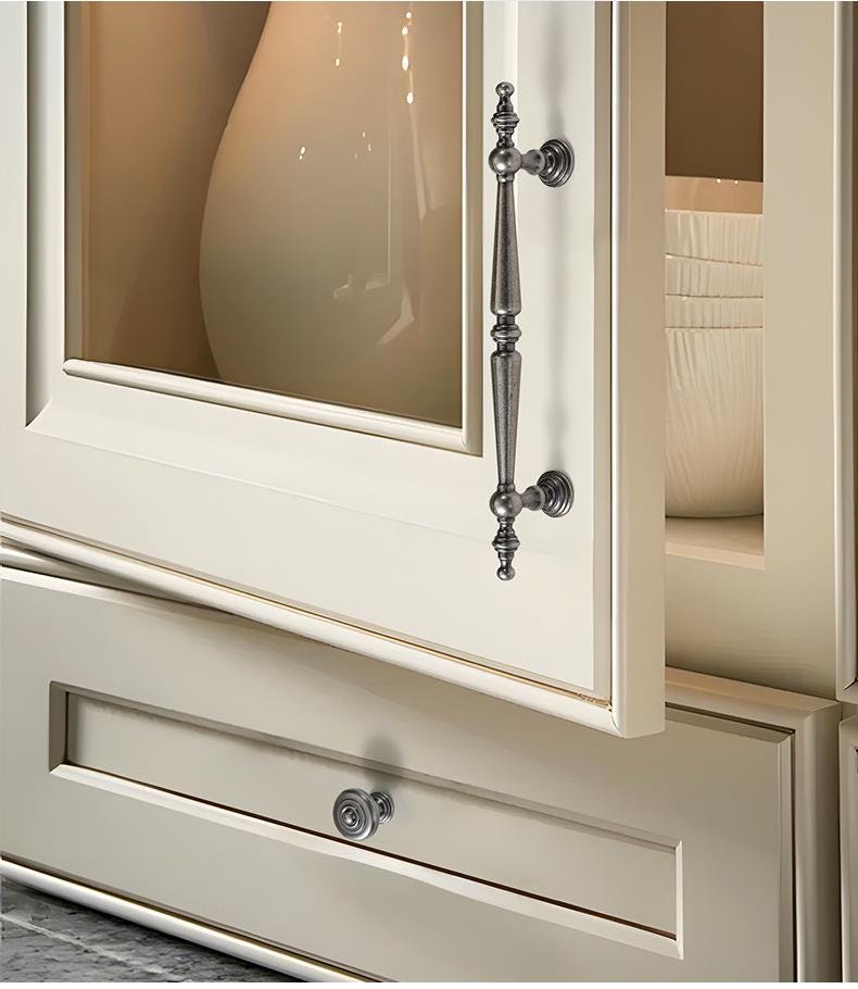 Baroque Style Metal Cabinet Handles Vintage Drawer Knobs Classic Metal Pulls Dresser Kitchen Wardrobe Furniture Bronze Silver Gold Finishes