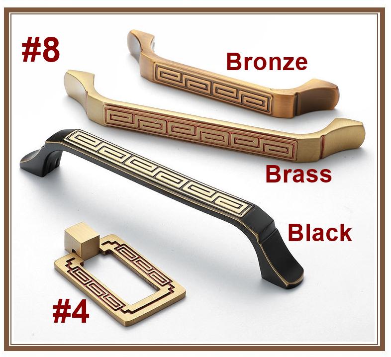 Solid Brass Geometric Cabinet Pulls & Knobs - Black Finish Hardware - #3 Square Brass / 1pc