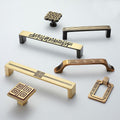 Solid Brass Geometric Cabinet Pulls & Knobs - Black Finish Hardware - #1 Square Coffee / 1pc