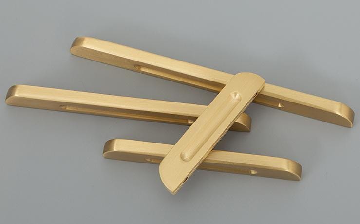 Solid Brass Cabinet Edge Pulls - Black Finish Decorative Hardware - Black 128mm / 1pc
