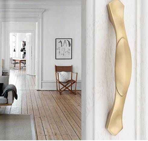 Solid Brass Cabinet Ring Pulls - Gold Finish Decorative Hardware - #6 / 1pc