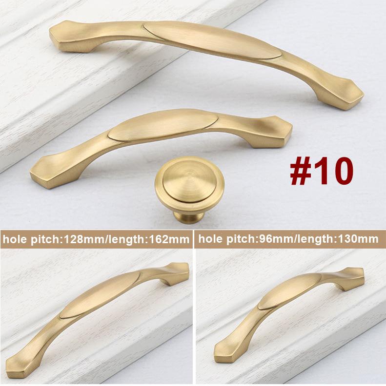Vintage Style Curved Solid Brass Cabinet Handles Knobs Classic Retro Drawer Pulls Gold Finish Ring Dome Arch Designs Kitchens Furniture