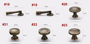 Solid Brass Round Cabinet Pulls & Knobs - Bronze Finish Hardware - #2 - 25mm / 1pc