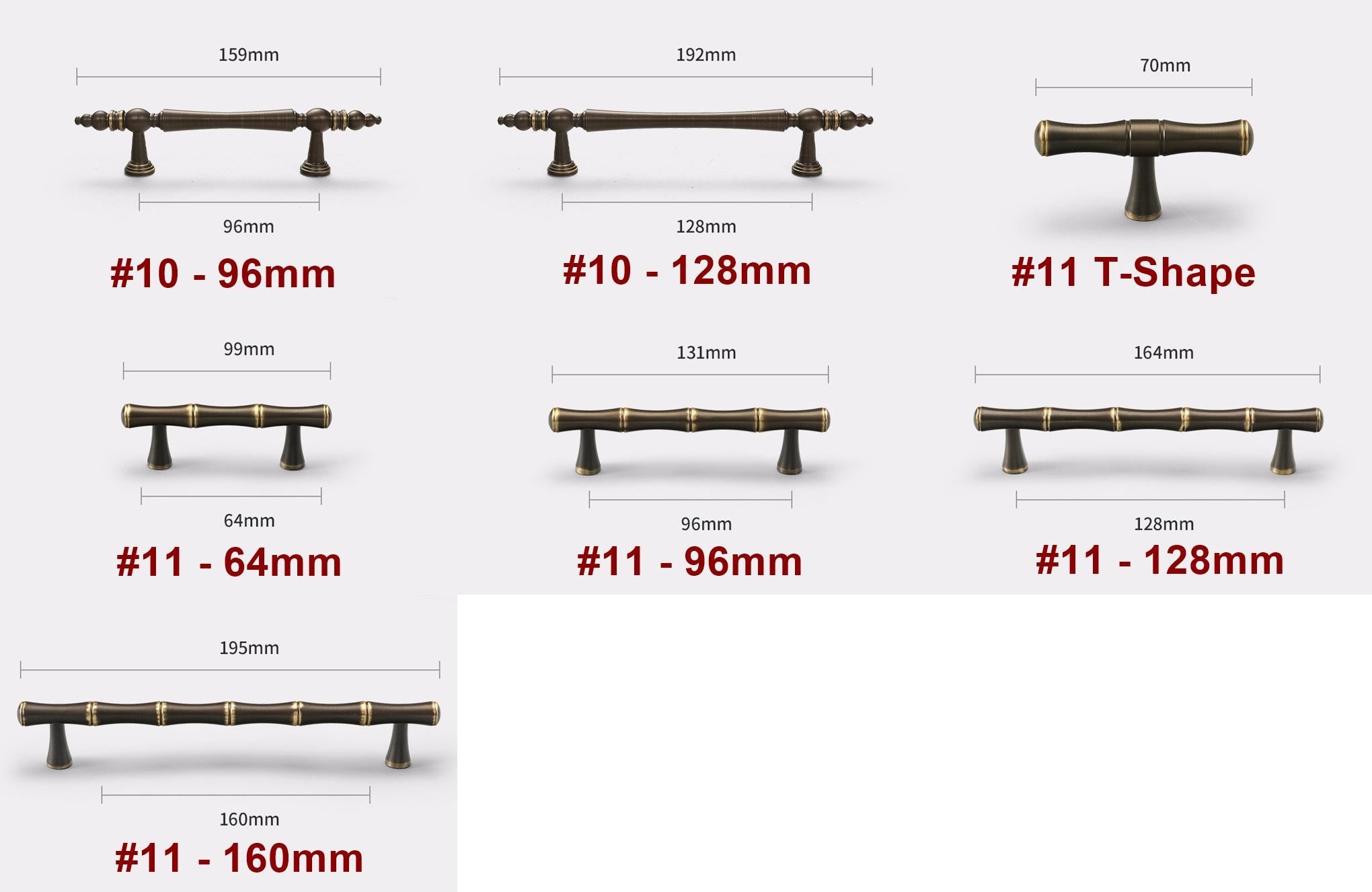 Solid Brass Wood Cabinet Pulls & Knobs - Vintage Furniture Hardware - #3 - 96mm / 1pc