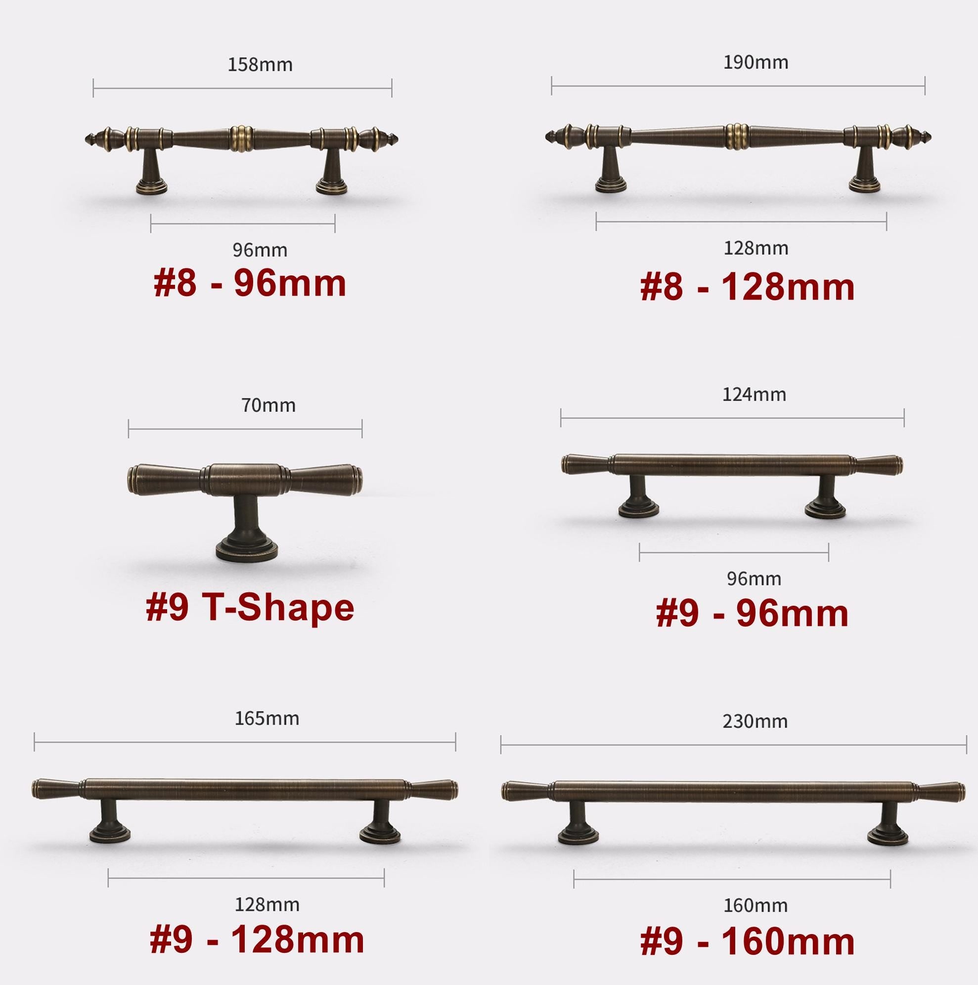 Solid Brass Wood Cabinet Pulls & Knobs - Vintage Furniture Hardware - #2 - 128mm / 1pc