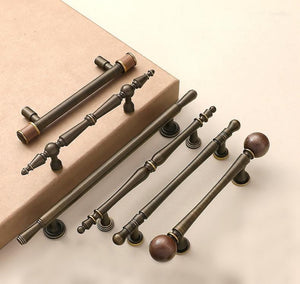 Solid Brass Wood Cabinet Pulls & Knobs - Vintage Furniture Hardware - #1 - 96mm / 1pc