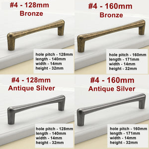 Alloy Vintage Cabinet Pulls & Knobs - Silver Finish for Wardrobes - #2 Antique Silver / 1pc