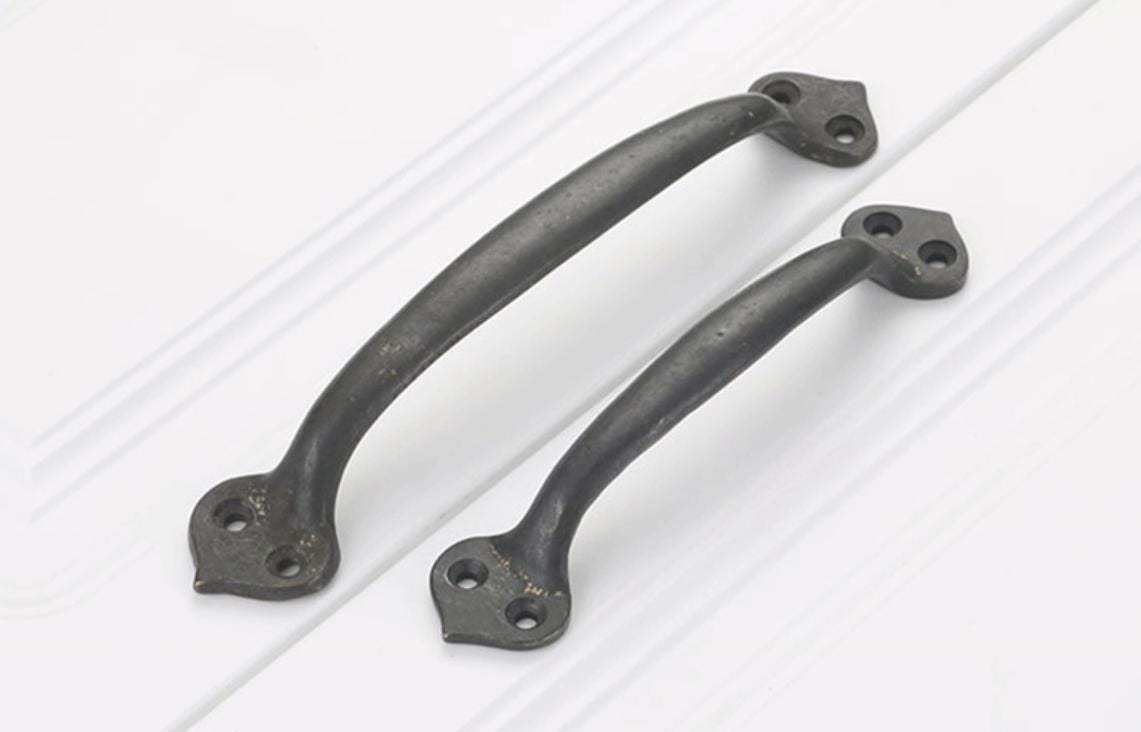 Vintage Industrial Solid Brass Cabinet Pull Handles Rustic Cast Brass Black Drawer Pulls Raw Texture Farmhouse Loft Antique Furniture