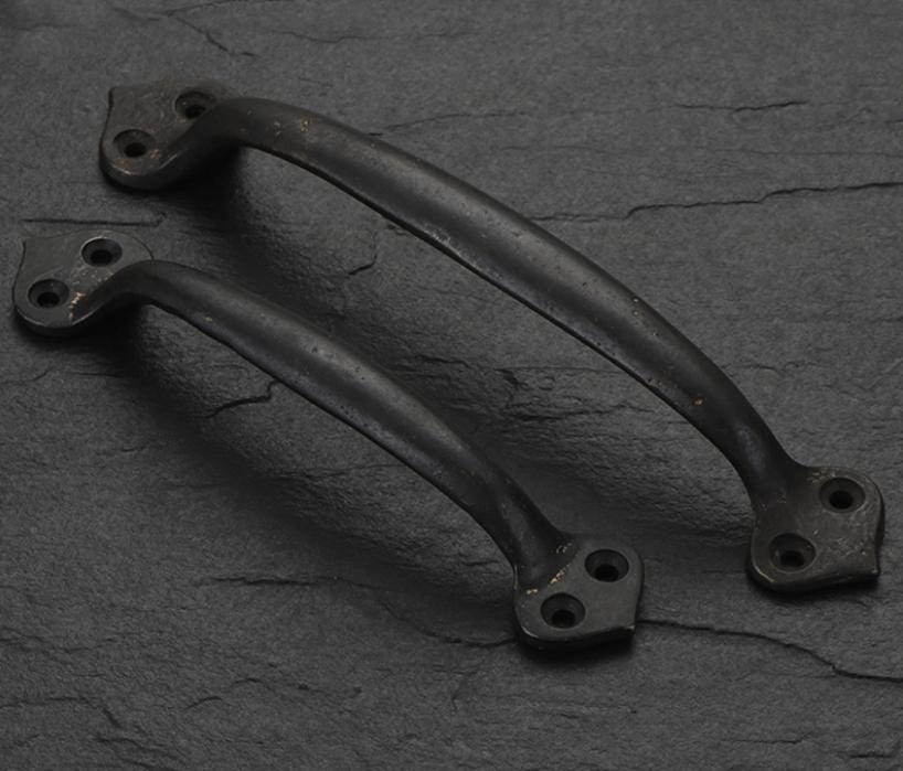 Vintage Industrial Solid Brass Cabinet Pull Handles Rustic Cast Brass Black Drawer Pulls Raw Texture Farmhouse Loft Antique Furniture